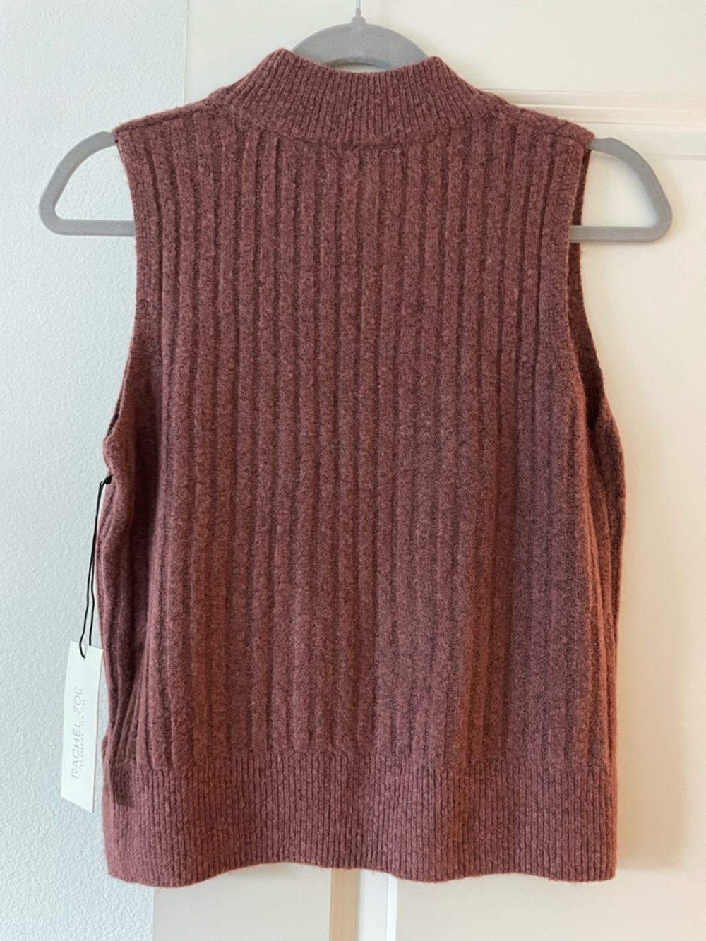 NWT Rachel Zoe Sleeveless Ribbed Mock Neck Sweater Vest Size Large - Picture 6 of 6